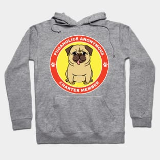 Pugaholics Anonymous Charter Member Pug Dog Lover (Yellow) Hoodie